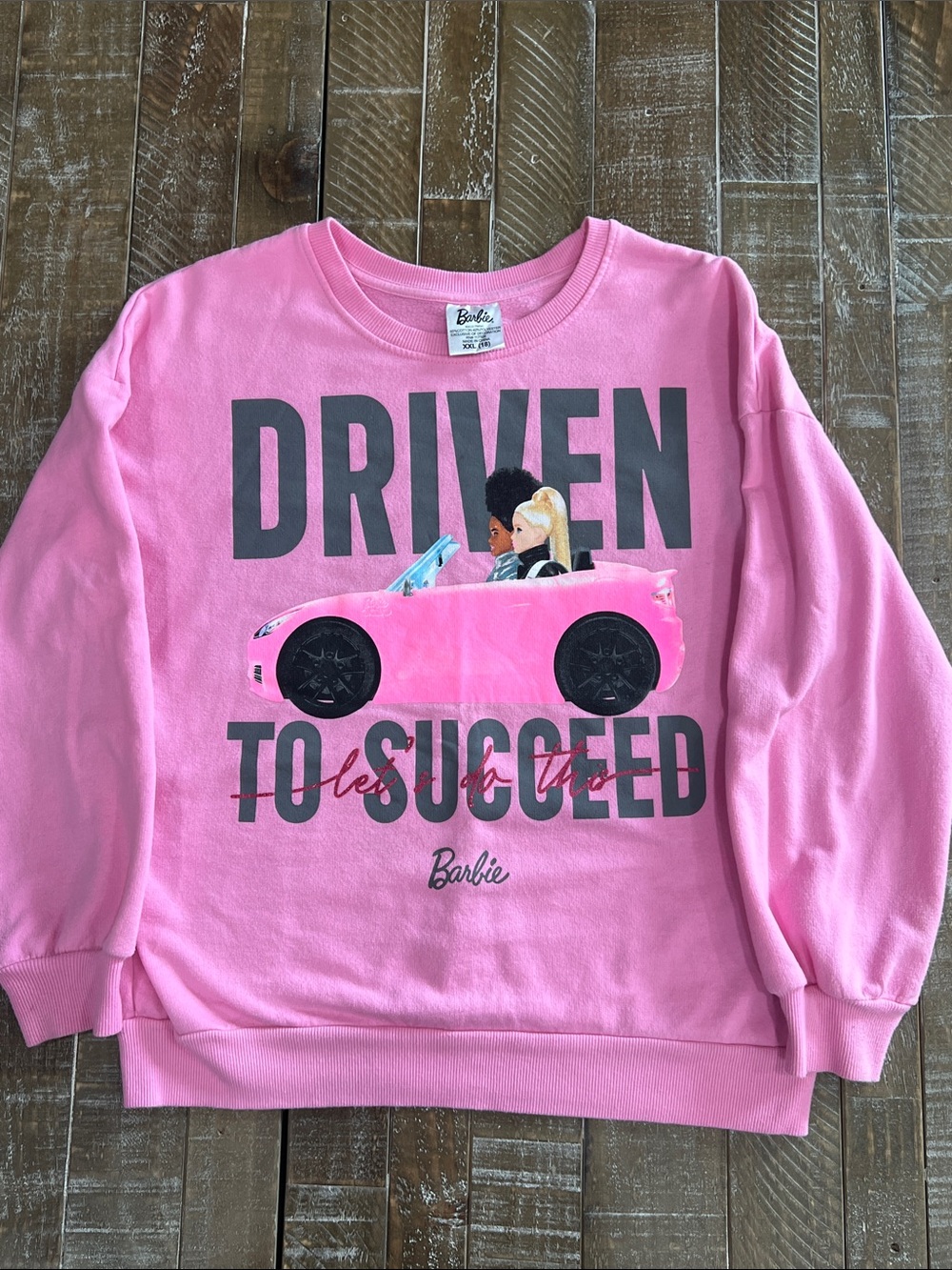 Barbie Pink Sweatshirt with Black Graphic
